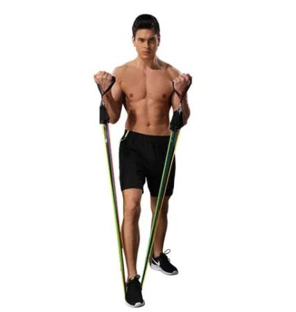 Kit Elásticos Extensores 11 Peças, Musculação, Yoga, Pilates - Llys Store